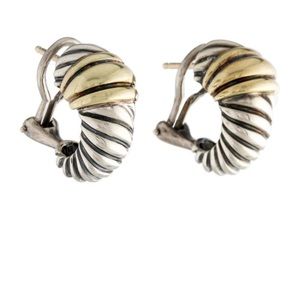 David Yurman two tone shrimp ear clips
